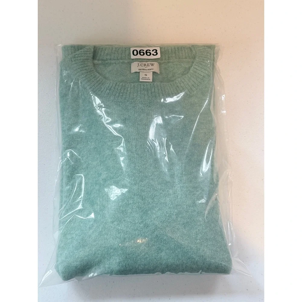J.Crew Sweater Women S Mint Green Excellent Extra-Soft Crewneck Wool Blend